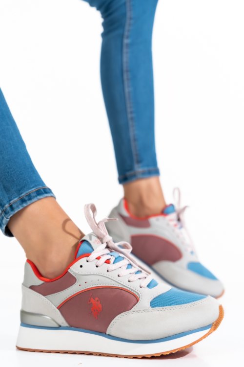 U.s. polo assn, pantofi sport light blue pink fey005