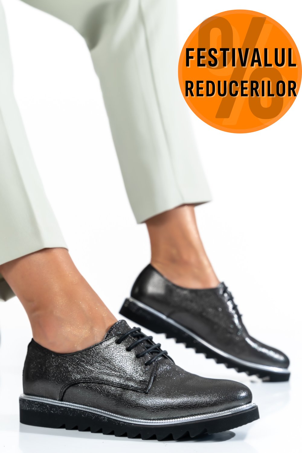 PANTOFI PEWTER PIELE NATURALA 2S7701670