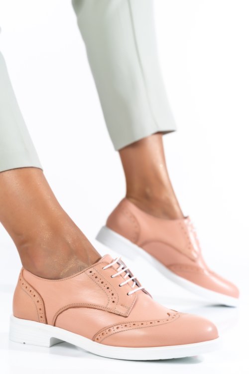 Pantofi casual femei piele naturala roz 2sp11698np
