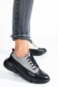 PANTOFI SPORT NEGRI PIELE NATURALA 2S7711608NP-HOR