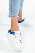 PANTOFI SPORT FEMEI PIELE NATURALA ALB ALBASTRU 3S77000