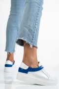 PANTOFI SPORT FEMEI PIELE NATURALA ALB ALBASTRU 3S77000
