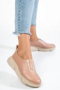 PANTOFI SPORT DAMA PIELE NATURALA NUDE 2002L