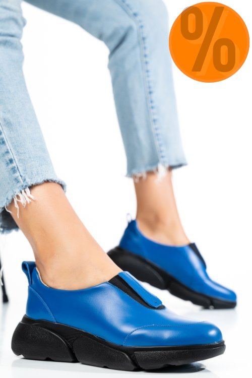 Pantofi sport femei piele naturala bleumarin 2002l
