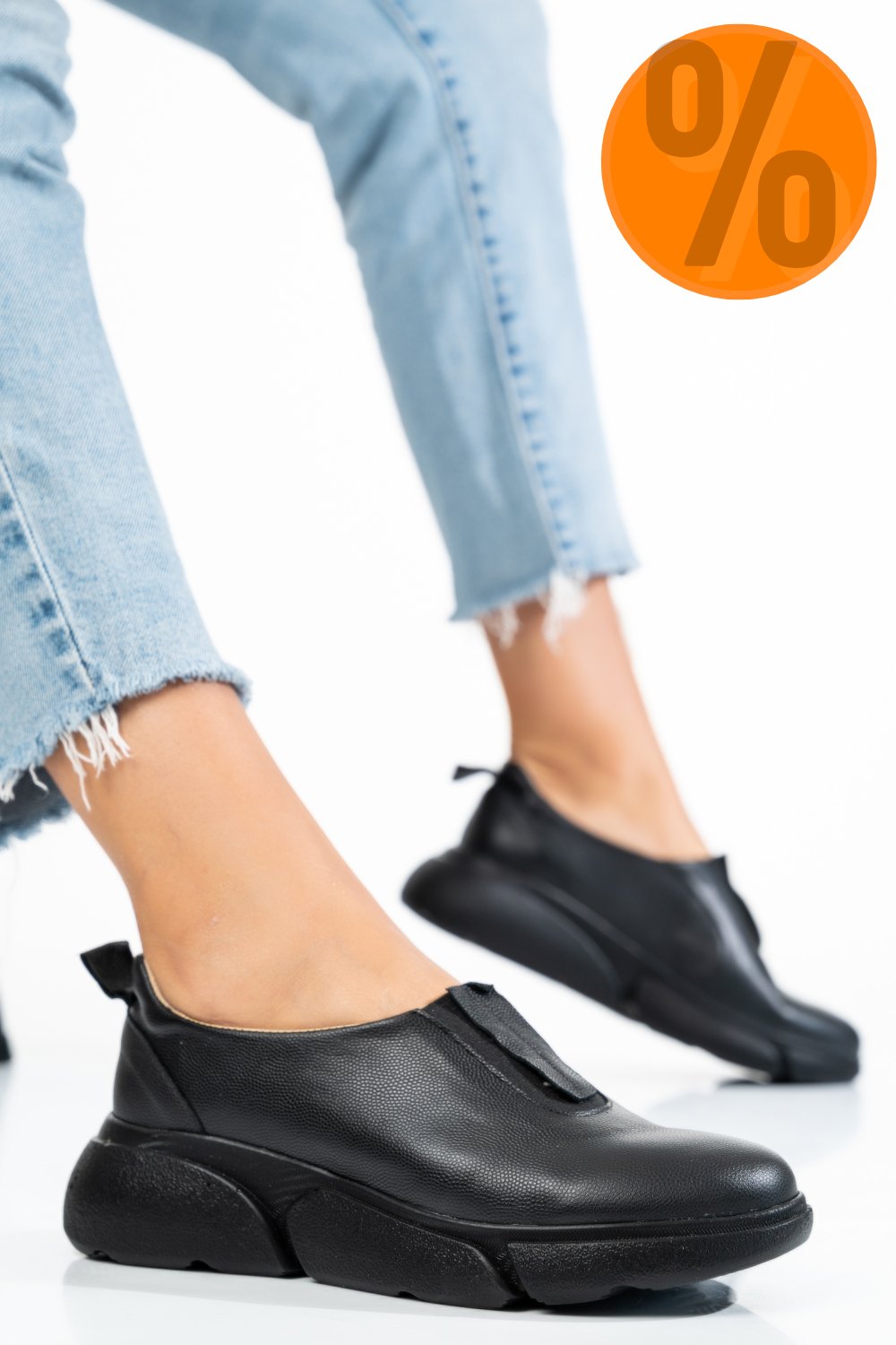 PANTOFI SPORT FEMEI PIELE NATURALA NEGRI 2002L