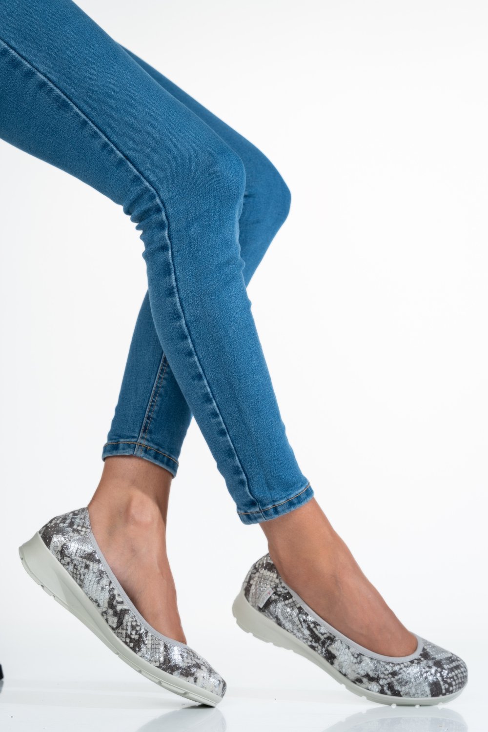 ESPADRILE  GRI ARGINTIU PIELE NATURALA 3S7706150