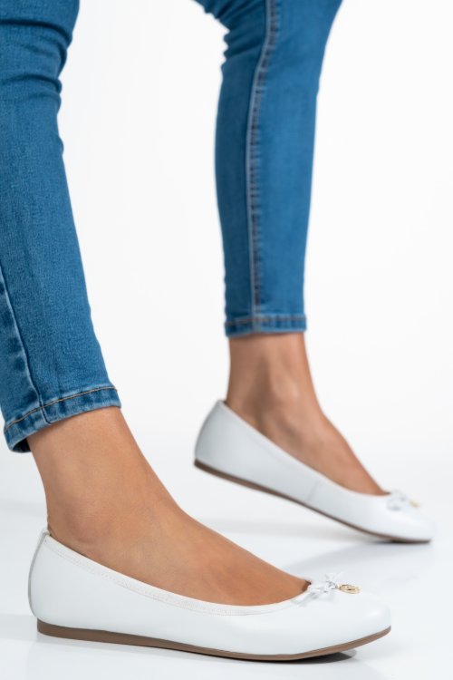 Balerini albi piele naturala 2s775236