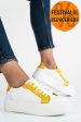 Pantofi sport alb galben piele naturala 3s77005