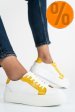 Pantofi sport alb galben piele naturala 3s77005