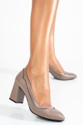 PANTOFI TAUPE PIELE NATURALA 1677AM