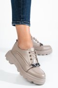 PANTOFI BEJ PIELE NATURALA 2S7722673NP
