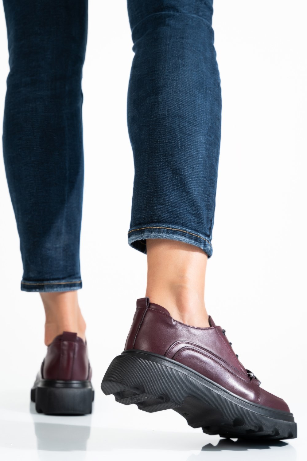 PANTOFI BORDO PIELE NATURALA 2S7722673NP