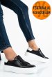 Pantofi sport negru alb piele naturala 3s77005