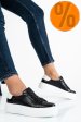 Pantofi sport negru alb piele naturala 3s77005