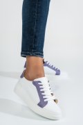 PANTOFI SPORT ALB MOV PIELE NATURALA 3S77005