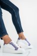 Pantofi sport alb mov piele naturala 3s77005
