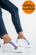 Pantofi sport alb mov piele naturala 3s77005