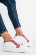 Pantofi sport alb bordo piele naturala 3s77005