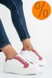 Pantofi sport alb bordo piele naturala 3s77005