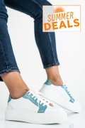 PANTOFI SPORT ALB BLEU PIELE NATURALA 3S77005