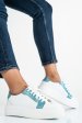 Pantofi sport alb bleu piele naturala 3s77005