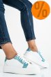 Pantofi sport alb bleu piele naturala 3s77005