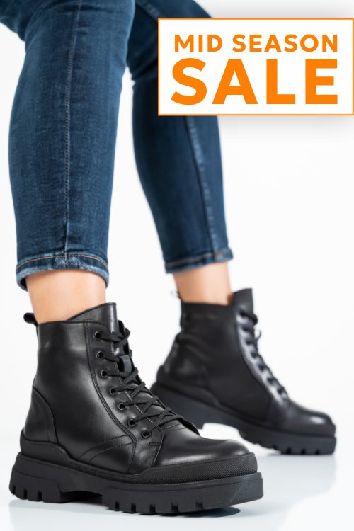Ghete dama piele naturala negre 222836np