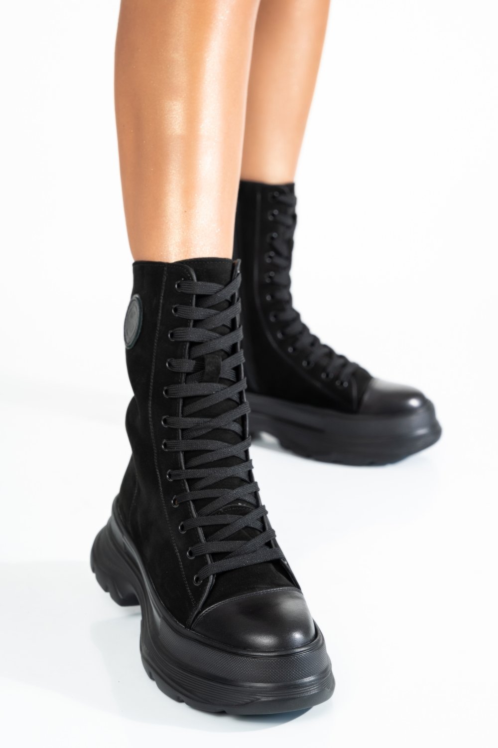 GHETE FEMEI PIELE NATURALA NEGRE 222861NBK