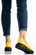 PANTOFI SPORT DAMA PIELE NATURALA GALBEN 2002L