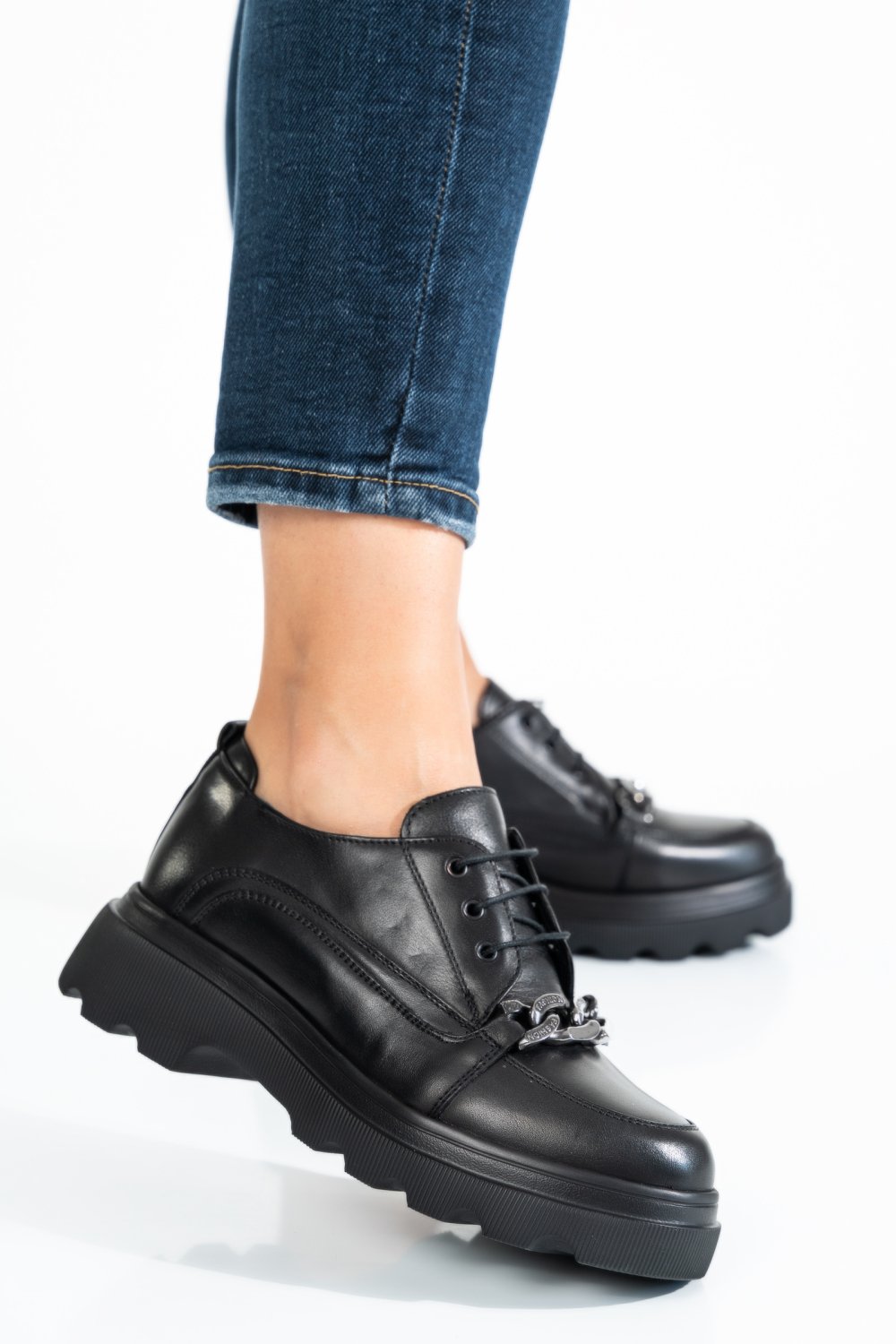 PANTOFI NEGRI PIELE NATURALA 2S7722673NP