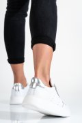 PANTOFI SPORT ALB ARGINTIU PIELE NATURALA 2S77021