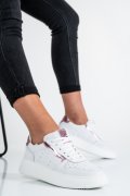 PANTOFI SPORT ALB ROZ PIELE NATURALA 2S77021