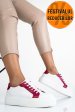 Pantofi sport dama piele naturala alb fuchsia 3s77001