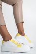 Pantofi sport femei piele naturala alb galben 3s77005b