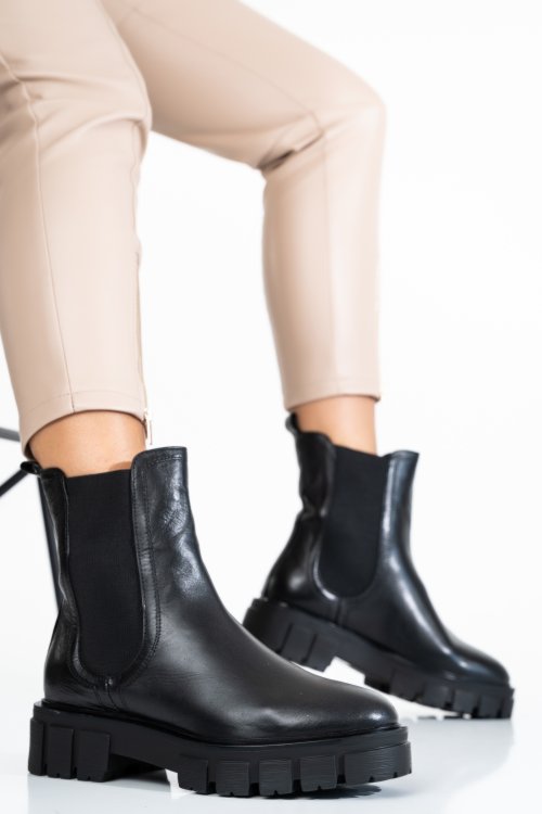 Ghete dama piele naturala negre 8s77568