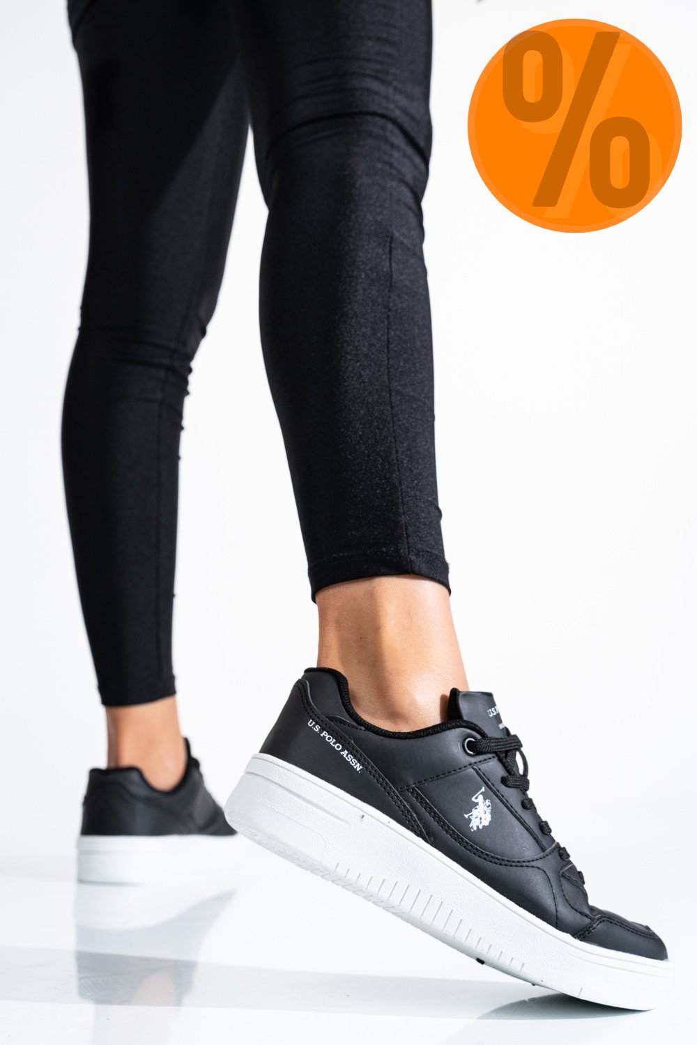 U.S. POLO ASSN, PANTOFI SPORT BLACK WHITE LEE-WMN