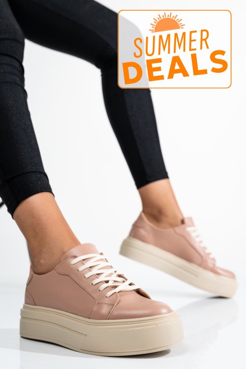 Pantofi sport dama piele naturala nude 3s77001