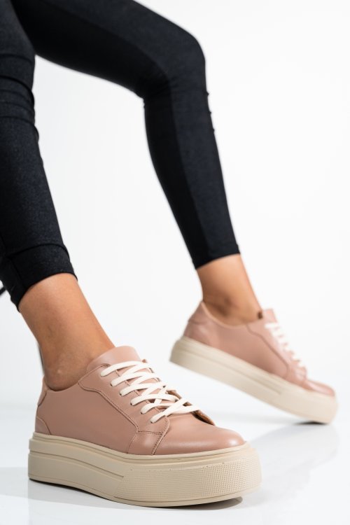 Pantofi sport dama piele naturala nude 3s77001