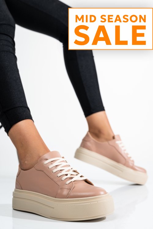 Pantofi sport dama piele naturala nude 3s77001