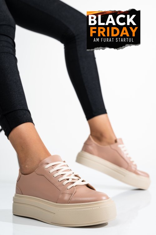 Pantofi sport dama piele naturala nude 3s77001