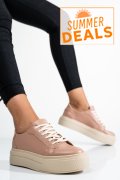 PANTOFI SPORT DAMA PIELE NATURALA NUDE 3S77001