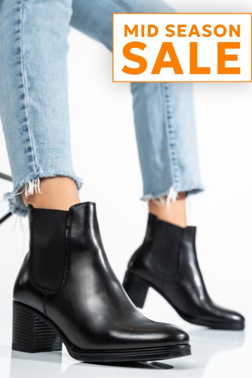 Ghete dama piele naturala negre ws77h70h02