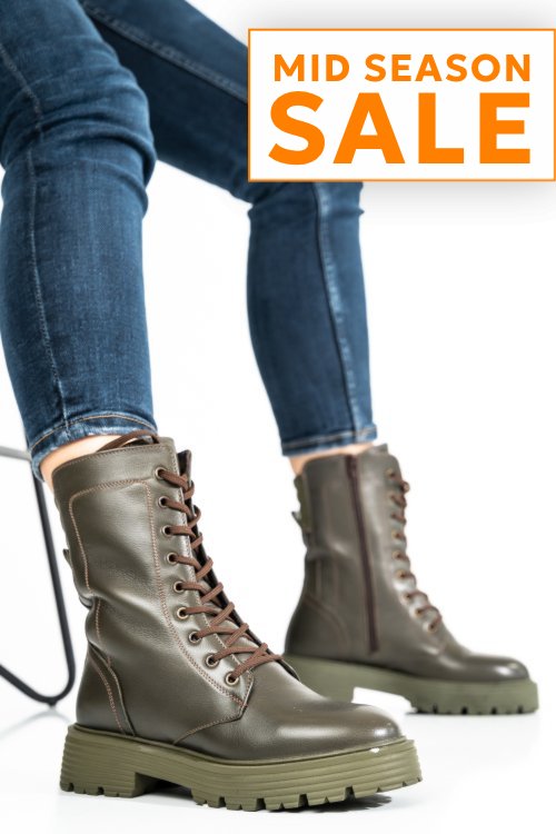 Ghete femei piele naturala khaki 2s7722828np