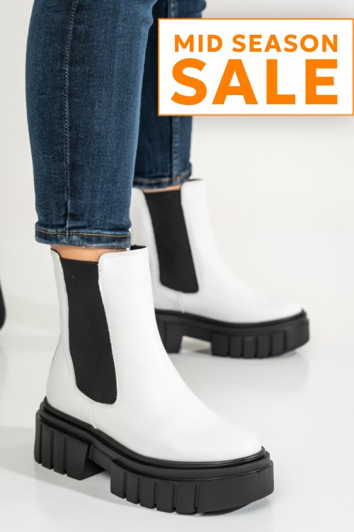 Ghete dama piele naturala albe 2s7722869np