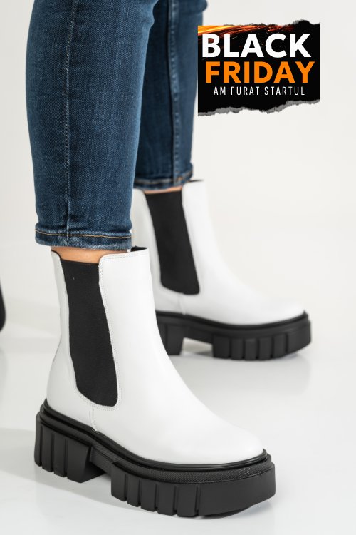 Ghete dama piele naturala albe 2s7722869np