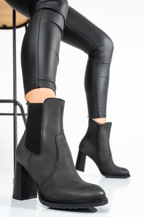 Botine femei piele naturala negre 3s77801