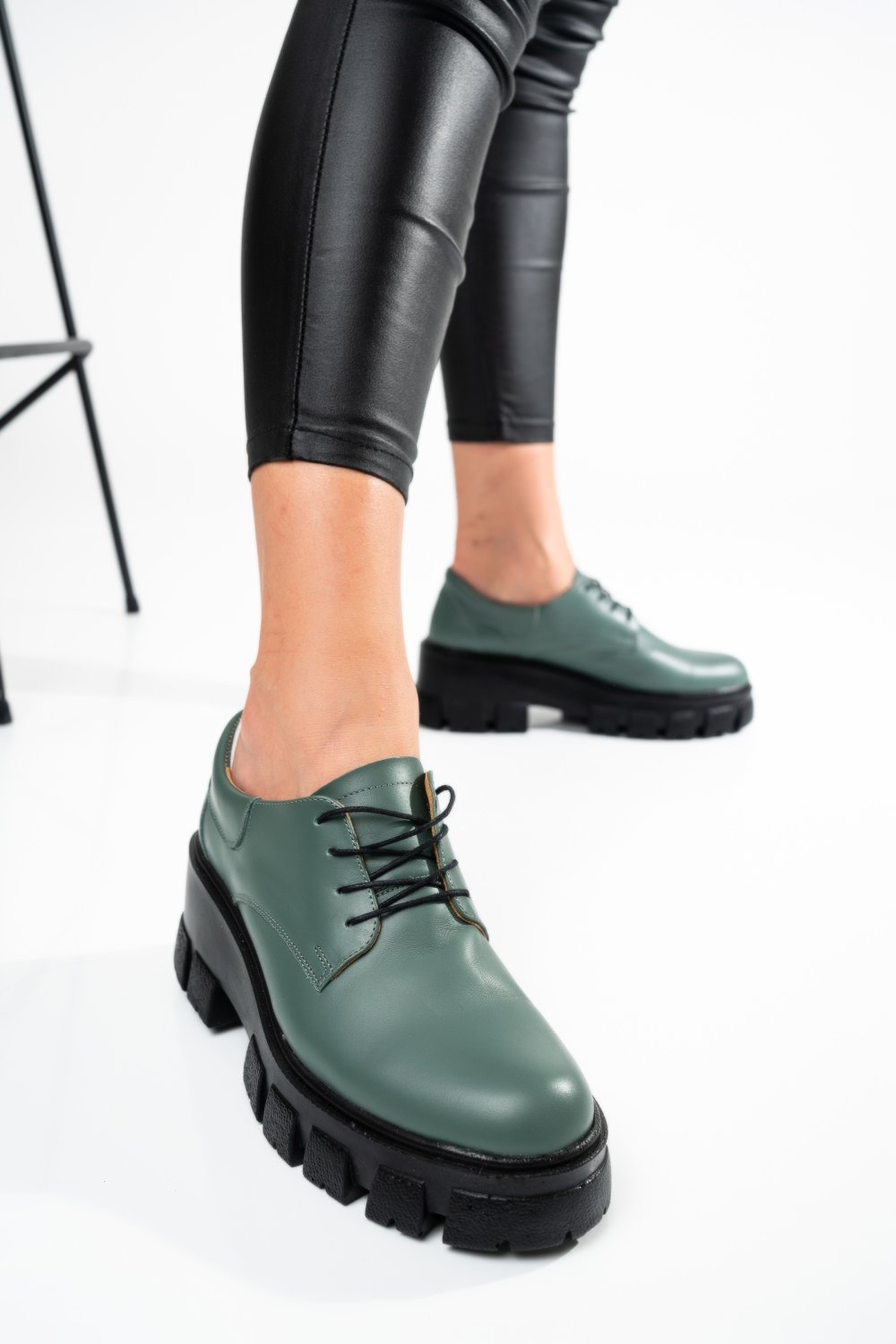 PANTOFI TURCOAZ TALPA NEAGRA PIELE NATURALA 2S77080