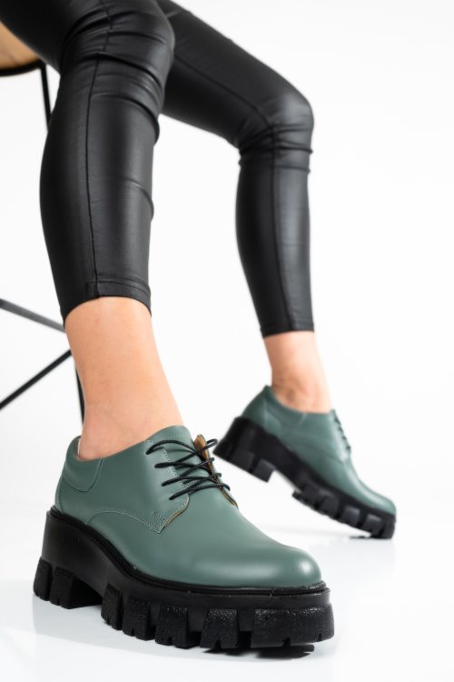Pantofi turcoaz talpa neagra piele naturala 2s77080