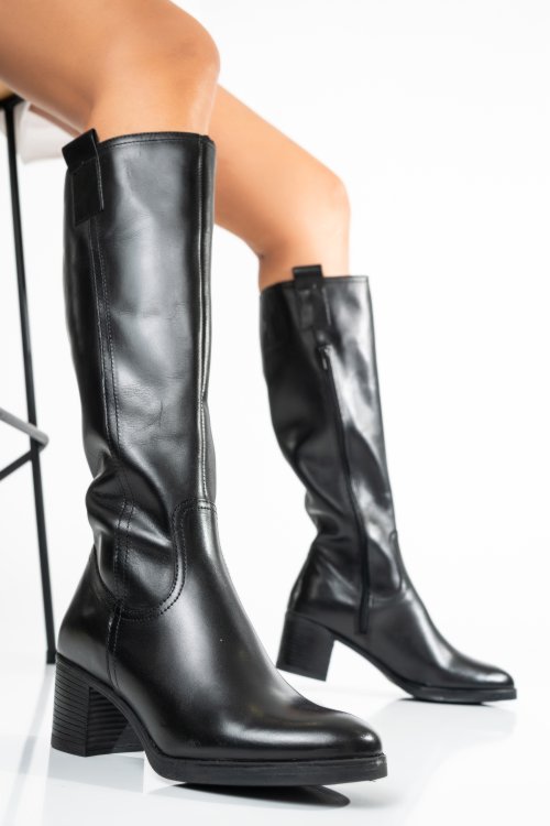 Cizme negre piele naturala ws77b70h06