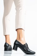 PANTOFI DAMA PIELE NATURALA NEGRU ARGINTIU 1S77434